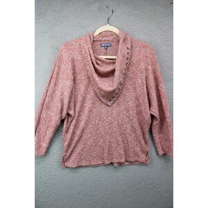 Democracy Leather Laced Cowl Neck Sweater-XS-Dolman Sleeves-Oversized-Logenlook